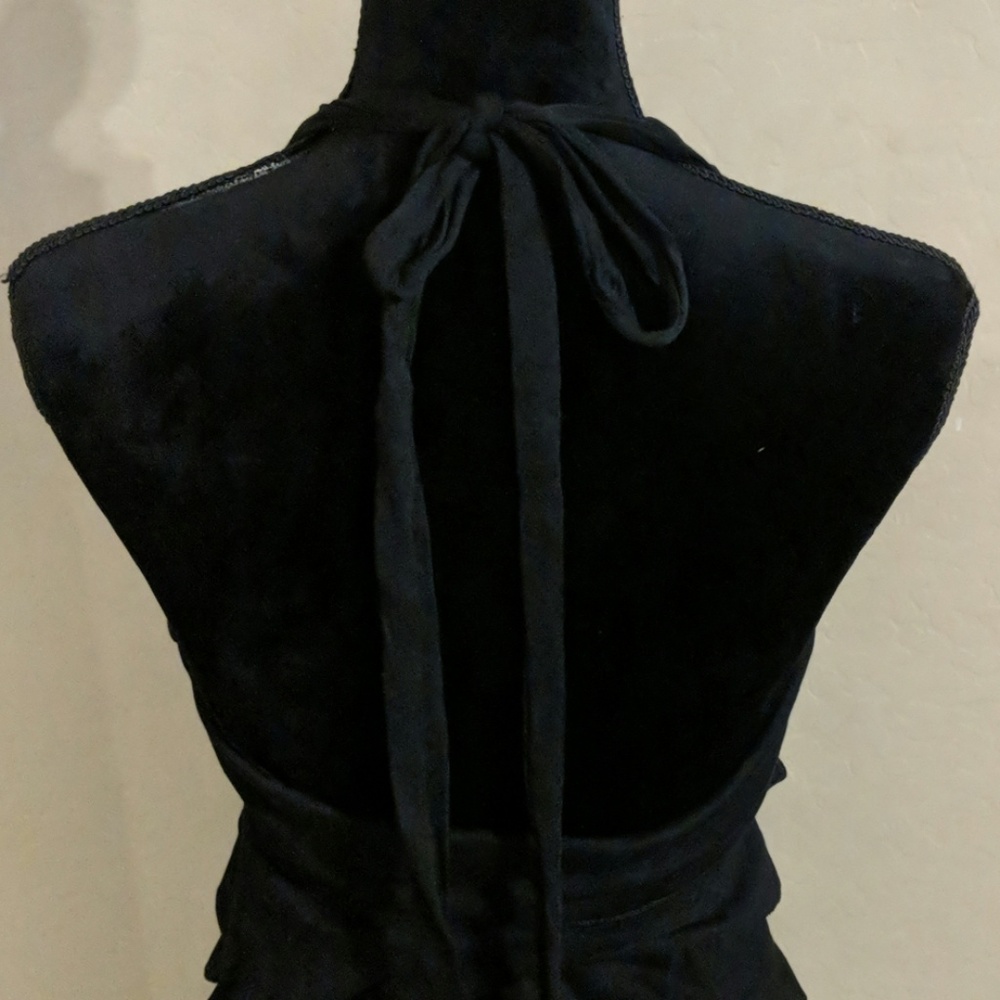 💸Express Black Halter Ruffle Dress - Picture 6 of 8